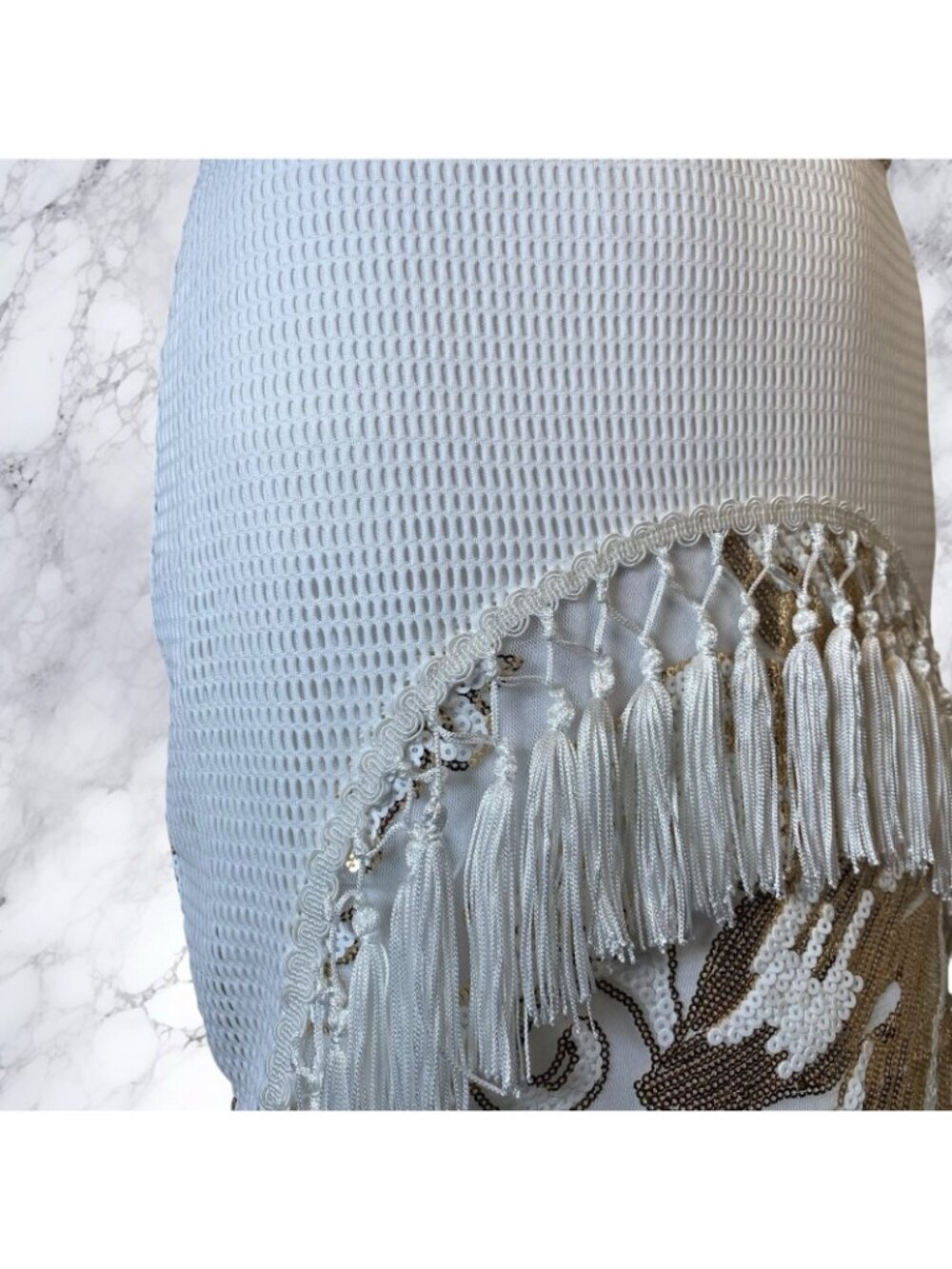 12th Tribe Like Gold Dust Sequin Fringe Dress - Picture 10 of 11